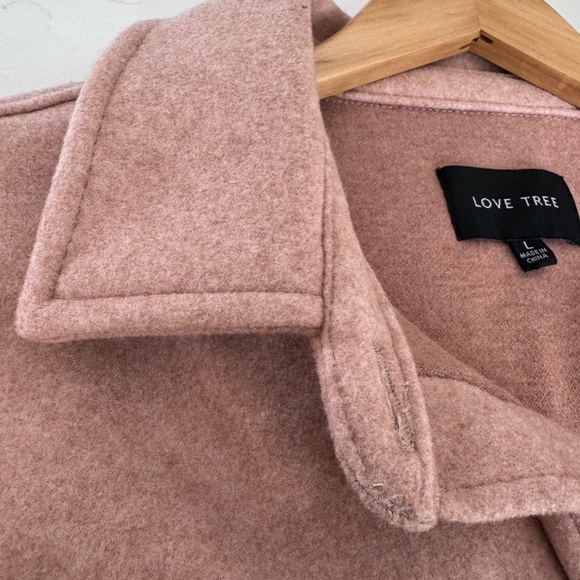 Love Tree Boxy Button Front Cropped Jacket with Collar / Large - Picture 7 of 11